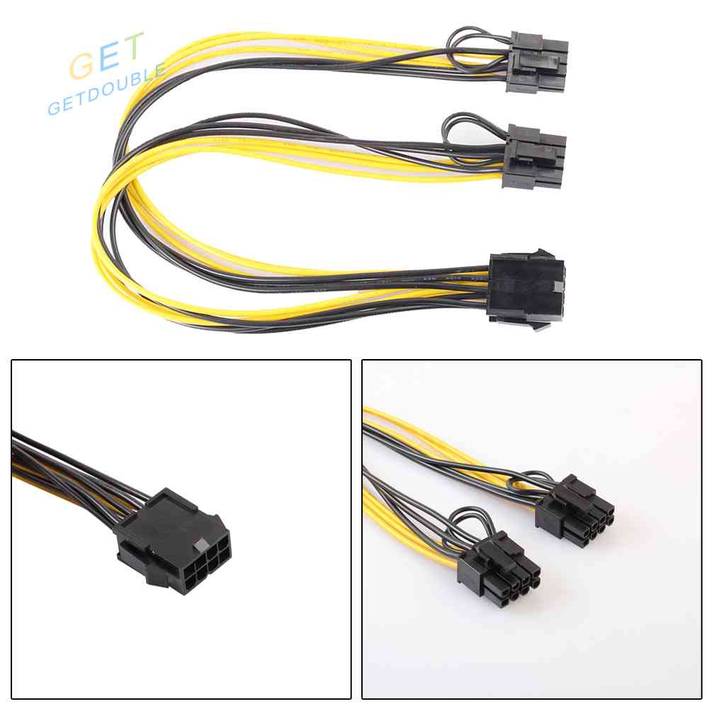 สายเคเบิลพาวเวอร์ซัพพลายการ์ดจอ PCI-E 8Pin(6Pin+2Pin) 8Pin เป็นการ์ดจอ #6