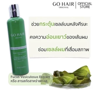 ส่งฟรี/มีไลฟ์ (ขวด)โกแฮร์ 100/250 ml ครีม ทรีทเม้นท์ บำรุงผม ซิลกี้สาหร่ายทะเล GO HAIR Silky 100/250 ml.