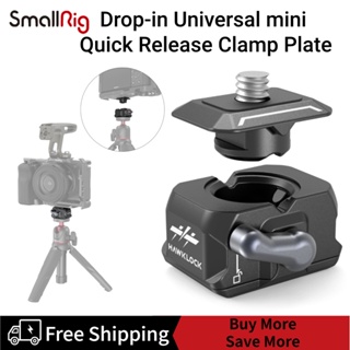 SmallRig Drop-in HawkLock Universal Mini Quick Release Clamp and Plate, QR Plate Tripod Mount Adapter for Canon for Sony Camera 3513