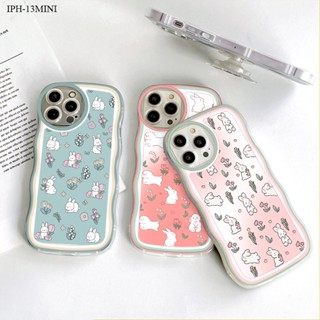 Compatible With Iphone 14 13 Mini Pro Plus Max เข้ากันได้ เคสไอโฟน สำหรับ Case Flower Rabbit Wave Bracket เคส เคสโทรศัพท์ เคสมือถือ Full Back Cover Soft Cases Protective Shell Shockproof Casing