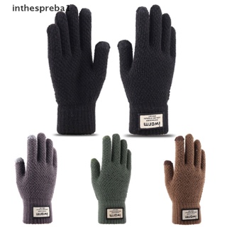 inthespreba1^^ Winter Autumn Men Knitted Glove Touch Screen High Quality Wool Solid Color Glove *new