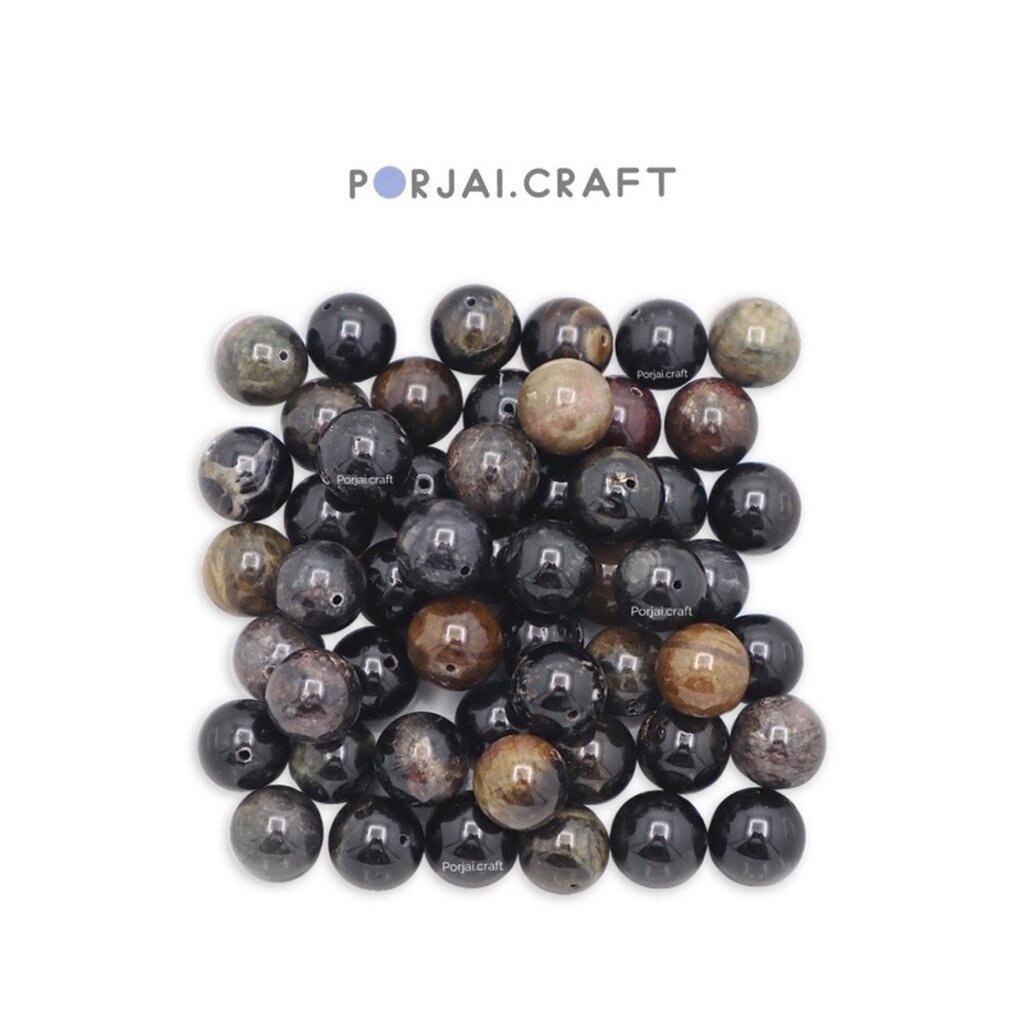 Black Tourmaline Beads ลูกปัดทัวร์มาลีนสีดำ