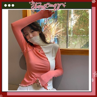 เสื้อยืดคอเต่าแขนยาวสองสีเฉพาะสไตล์ออลจังเกาหลี ATD010 Vis Factory