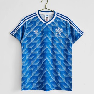 เสื้อกีฬาแขนสั้นลําลอง ลายทีมชาติฟุตบอล Holland Away 1988 Season สไตล์วินเทจ ไซซ์ S - XXL