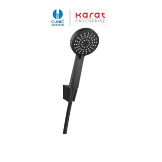 KARAT FAUCET ฝักบัวสายอ่อนสีดำ ปรับน้ำ 3 ระดับ ขนาด Ø10.5 ซม. พร้อมสาย PVC สีดำ KS-42-263-55