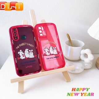 เคสนิ่มกันกล้องสกรีนลาย กระต่ายชมพู สำหรับ OPPO A15 A16 A17 A31 A5S A53 A54 A57 RENO5 A52020 VIVO Y12 Y20 Y21 Y22 Y17