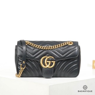 GUCCI MARMONT 26 BLACK CALF GHW