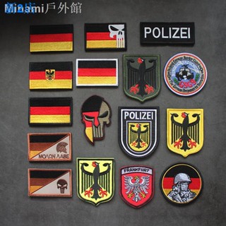 จัดส่ง 24 ชั่วโมง = ป้ายธงเยอรมัน Polizei ปักลาย Velcro Armband German Morale BDU Velcro Badge Rainbow No. 6