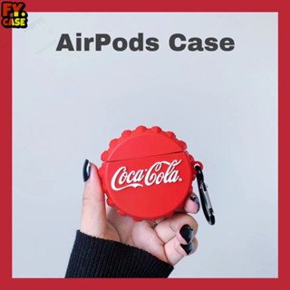 เคสหูฟังบลูทูธไร้สาย ซิลิโคนนิ่ม กันกระแทก ลายการ์ตูนโค้ก สําหรับ AirPods 1 2 3 Pro