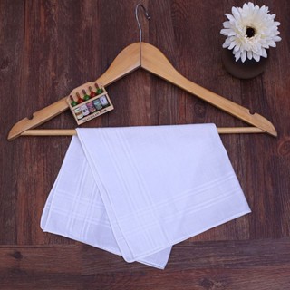 Ott ผ้าเช็ดหน้าผ้าฝ้ายสีขาวสําหรับผู้ชายผู้หญิงขนาด 40X40 ซม .