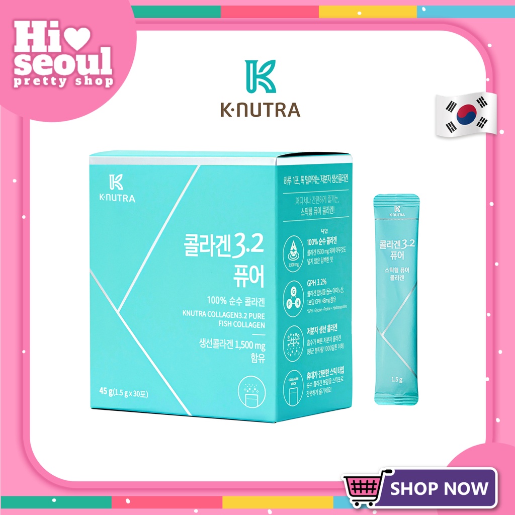 [พร้อมส่ง] KNUTRA COLLAGEN 3.2 PURE (30 ซอง)คอลลาเจนไตรเปปไทด์แท้เกาหลี คอลลาเจนเกาหลี Exp.2024.10.1