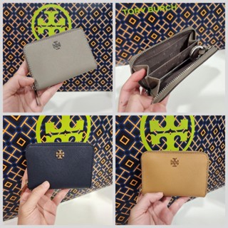 (ส่งฟรี) Tory Burch Emerson Zip Coin Case Wallet กระเป๋าสตางค์ แบบใส่เหรียญ ใส่บัตร มีสายห้อยกุญแจด้านข้าง หนังซาเฟียโน