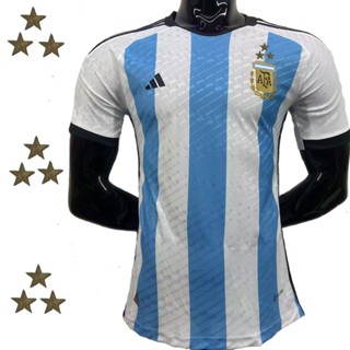 เสื้อกีฬาแขนสั้น ลายทีมชาติฟุตบอล Argentina Champion 3 Stars 2022 ชุดเหย้า สําหรับผู้ชาย