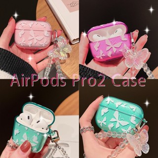 เคสหูฟัง ลายผีเสื้อ กลิตเตอร์ ตั้งได้ สําหรับ Airpods Pro2Gen 2023 AirPods3 AirPodsPro AirPodsPro2gen