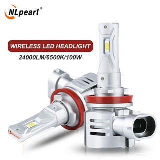 Nlpearl หลอดไฟหน้ารถยนต์ LED H7 H1 H8 H11 H3 HB3 9005 HB4 9006 100W 3570 24000LM CSP 6500K สีขาว 2 ชิ้น