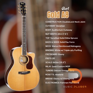 กีต้าร์โปร่งไฟฟ้า Cort Gold A8