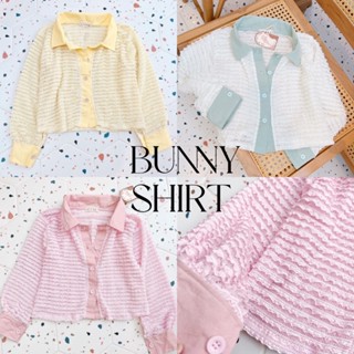 Bunny crop🍁เสื้อครอปแขนยาว ผ้าลูกไม้ กระดุมหน้า (N01)