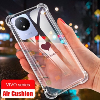 เคสซิลิโคนใส ลายหัวใจ กันกระแทก สําหรับ Vivo Y02 Y02s Y16 Y35 Y22 Y22s Y77 Y75 Y55 5G Y30 5G