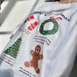 🎄Merry Christmas T-Shirt🧸✨ เสื้อยืดสกรีนลายสุดน่ารัก คิ้วท์มั่ก💖