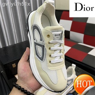 ♞ﺴ☎【Free Shipping】Cowhide Original factory Mens Sneakers High Quality Fashion Thick Bottom Cushioning Non-Slip Man Brea