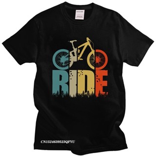 Retro Ride Your Mountain Bike Men MTB Lover T-Shirt Camisas Mend Print Cotton Harajuku Shirt Cyclists Bikers Camisa Stre