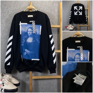 เสื้อคอกลม monalisa offwhite พรีเมี่ยม | เสื้อกันหนาว สีขาวขุ่น | เสื้อกันหนาว สําหรับผู้ชาย | เสื้อกันหนาว สไตล์ดิสโทร สําหรับผู้ชาย