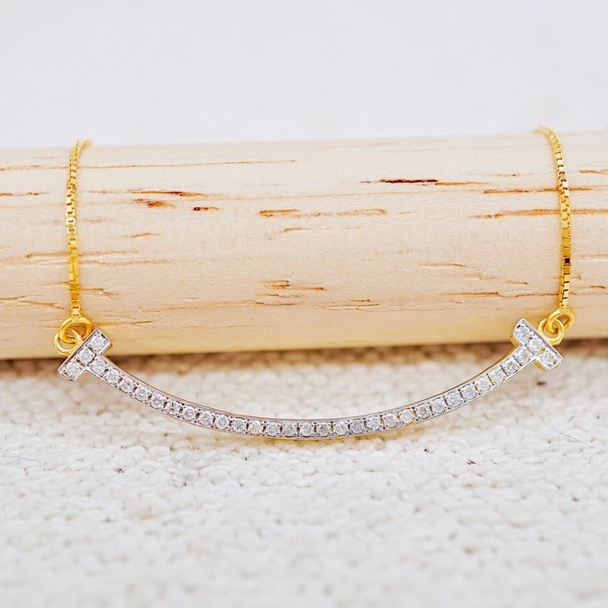 [ PCPY Jewelry ] สร้อยคอพร้อมจี้เพชรแท้ 💎 ทองคำแท้9K (ทอง37.5%) เพชรแท้น้ำ100 เบลเยี่ยมคัต [9KPN164]