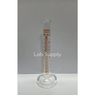 Haberg/Germany กระบอกตวงแก้ว 10 ML , Measuring Cylinder Hexa Base,Round Base Class A