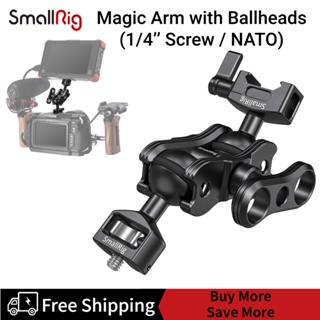 SmallRig Articulating Magic Arm with Screw Ballhead and NATO Clamp Ballhead Monitor Mount for Field Monitor / Lights / Audio Recorders / DIY Camera Rig - 2071B