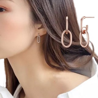 Simple Silver ต่างหูเงินแท้ 925 ต่างหูโซ่ chain drop earrings