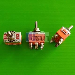 สวิทช์ สวิทช์โยก สลับ Toggle Switch 6 ขา (2 ขั้ว 2 ทาง) ON-OFF-ON 15A 250V #E-TEN1322 (1 ตัว)