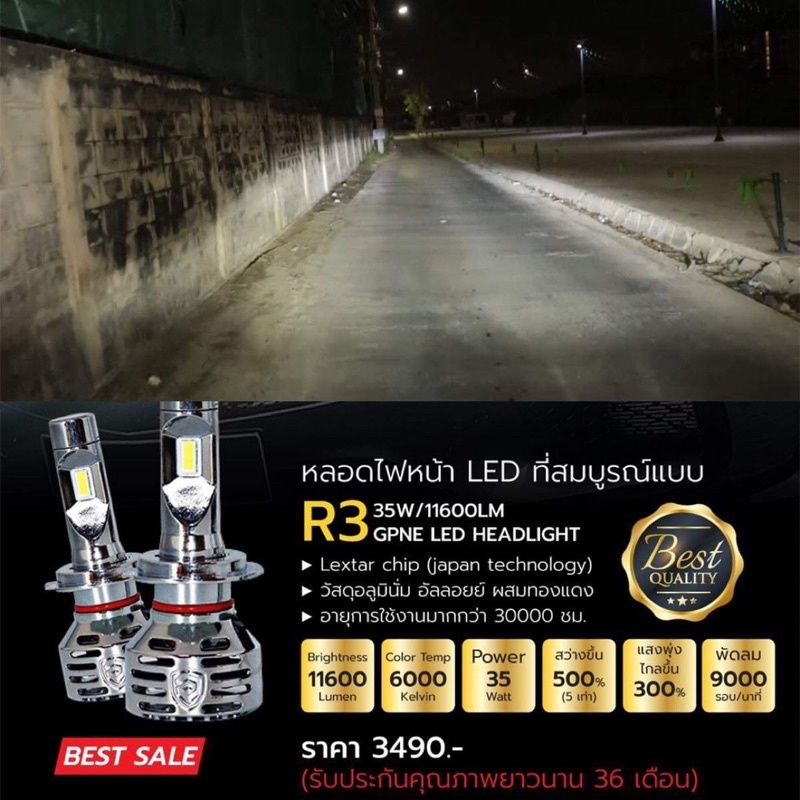 🔥#ขายดีGPNE_R3(ประกันยาว36เดือน)คัตออฟคมสว่างขึ้น300%พัดลมในตัว