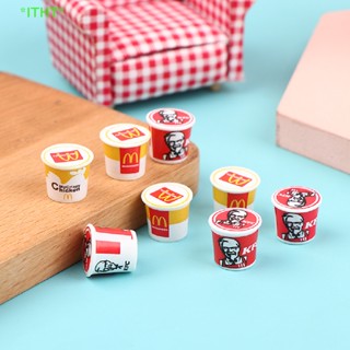 Itht&gt; โมเดลถังอาหารจิ๋ว 1/12 KFC สําหรับตกแต่งบ้านตุ๊กตา 5 ชิ้น ต่อชุด