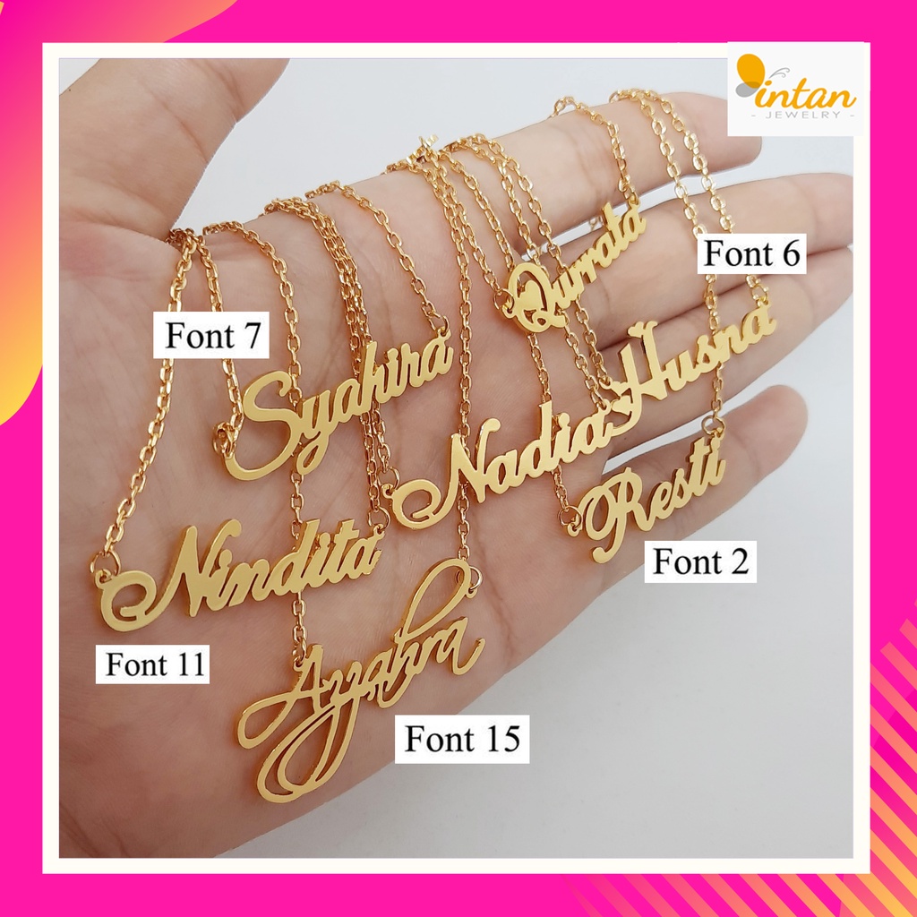 ไทเทเนียมชื่อสร้อยคอตัวอักษร18สีpictสามสีsilver Gold Rosegoldสแตนเลส24K Gold Platedของแท้แกะสลักอักษรเริ่มต้นจี้สาวOwn Pearlแฟชั่นอุปกรณ์เสริมผู้หญิงRostชื่อ Necklacenameแกะสลักชื่อสร้อยคอออกแบบ