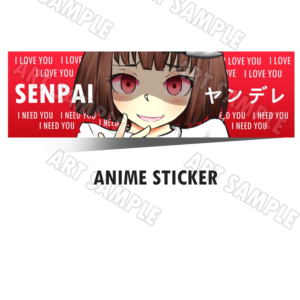 Anime สติ๊กเกอร์ 2 ชิ้น SENPAI V.1 SNA010 Yandere Girl สติ๊กเกอร์อนิเมะ Sticker สติ๊กเกอร์อนิเมะ Ecc