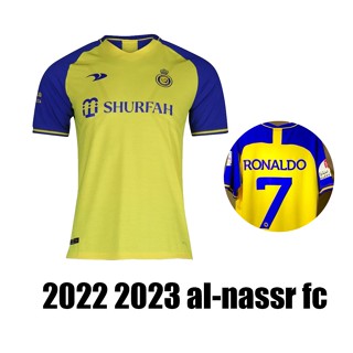 เสื้อกีฬาแขนสั้น ลายทีมชาติฟุตบอล RONALDO 2022 2023 Al-Nassr FC ชุดเหย้า#7