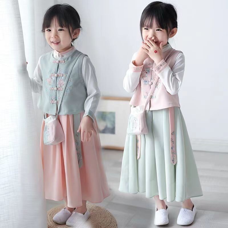 พร้อมส่ง ชุดเดรสเจ้าหญิง สไตล์จีนโบราณ สําหรับเด็กผู้หญิง 90-150 ขนาด