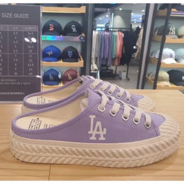 🌻 รองเท้าผ้าใบ MLB ของแท้ สีม่วงพาสเทล 🌻