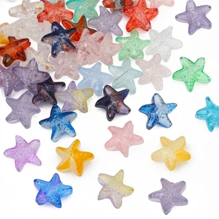 10 ชิ้นหลายสี 15x14 มิลลิเมตรปลาดาวลูกปัดภาษาเช็คคําแก้ว Lampwork ลูกปัดสําหรับเครื่องประดับทํา DIY ต่างหูสร้อยข้อมือทําอุปกรณ์เสริม