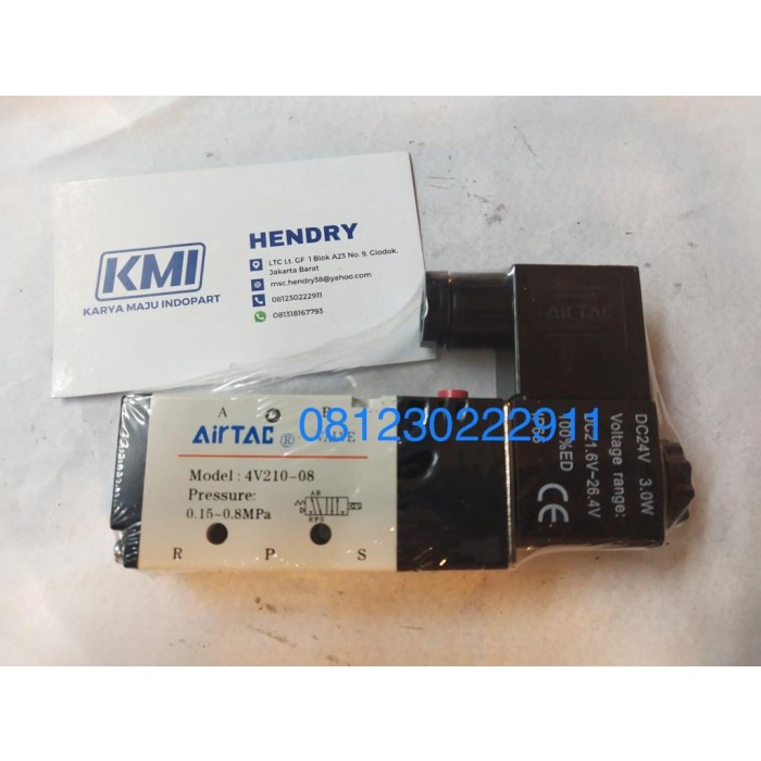 วาล์ว Airtac Selensoid 4V210 08 Dc24V 4V21008