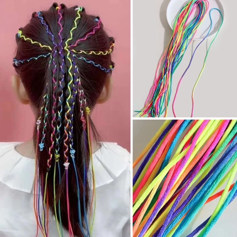 เชือกถักผม ถักผมเปีย 32 เส้น,24 เส้น คละสีในเส้น พร้อมส่ง! (#P3)