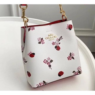 Coach Mini Town Bucket Bag With Ladybug Floral Print