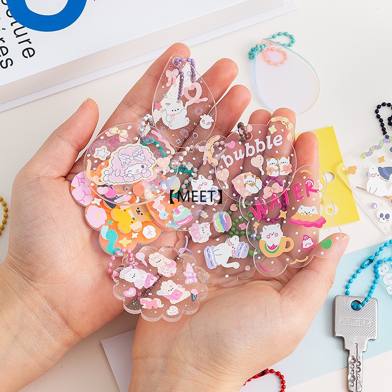 【MEET】สุ่ม 1 ชิ้น Cuka โซ่อะคริลิกใส คู่มือ วัสดุ แพ็ค การ์ด DIY