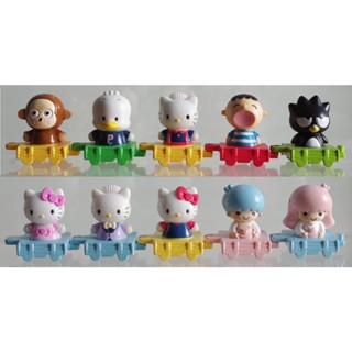 Sanrio Nestle Wonder Cup Miniature โมเดลจิ๋ว มินิฟิกเกอร์ ซานริโอ้รถพ่วง 10 ตัวครบชุด