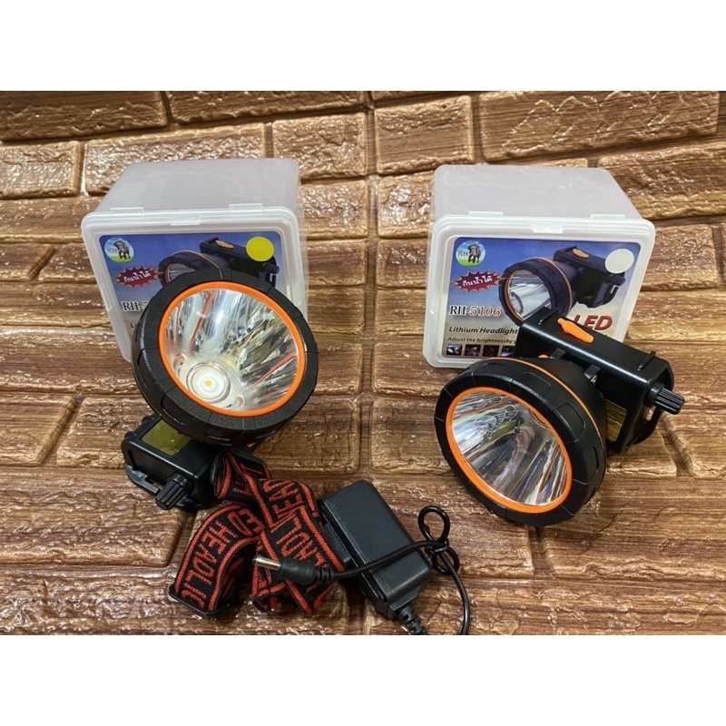 🔅ไฟฉายตราช้าง❤️ของแท้คาดหัว รุ่น RH 5108 // 5106ตราช้าง แสงสีขาว/สีเหลือง คาดหน้าผากกันน้ำได้ หมุนหร