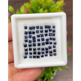 พลอย ไพลิน blue sapphire 64 เม็ด 4.95 กะรัต (Cts.) พลอยแท้ อัญมณีมงคลประจําวันเกิด เครื่องประดับพลอย