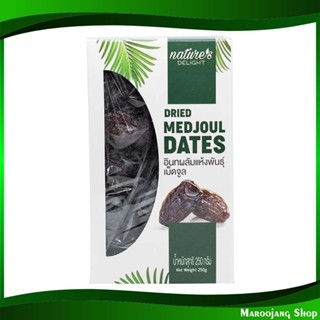 อินทผลัมแห้ง พันธุ์เม็ดจูล Dried dates, Medjool variety 250 กรัม เนเจอร์ส ดีไลท์ Nature Delight อินทผาลัม อินทผาลำ อินทะ