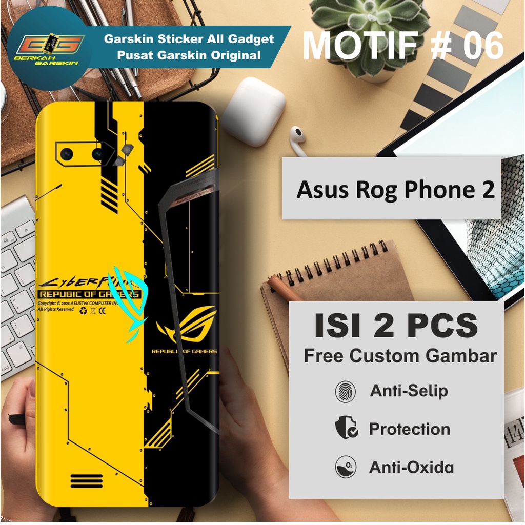 สติกเกอร์ Garskin Asus Rog Phone 2 Motifs 6-10 สามารถขอรูปภาพได้ 2 ชิ้น