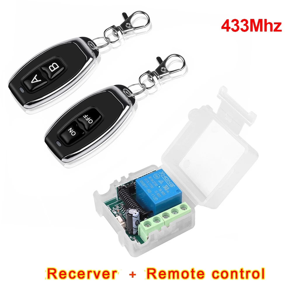433 Mhz RF รีเลย์สวิตช์ควบคุมระยะไกลไร้สาย 433mhz DC 12V 1CH โมดูลรับสัญญาณ สําหรับเรียนรู้โค้ดส่งสัญญาณระยะไกล DIY