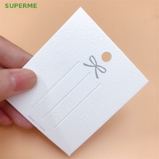 Superme ขายดี กิ๊บติดผม กระดาษแข็ง ประดับโบว์ สีขาว 50 ชิ้น